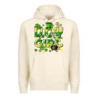 Sandshell lucky girl st. patricks day Premium Hoodie - HowdyJamesFarm