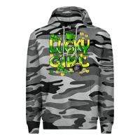 Slate Camo lucky girl st. patricks day Premium Hoodie - HowdyJamesFarm