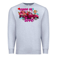 Heather Grey Loads of love Valentine's day truck Premium Sweatshirt - FaDigitalArtStudio