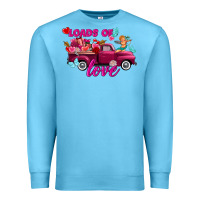 Ocean Blue Loads of love Valentine's day truck Premium Sweatshirt - FaDigitalArtStudio