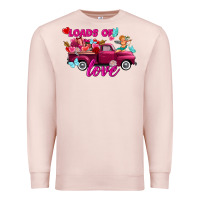 Pale Pink Loads of love Valentine's day truck Premium Sweatshirt - FaDigitalArtStudio