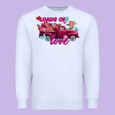 Loads Of Love Valentine's Day Truck Premium Sweatshirt Designed By Fadigitalartstudio