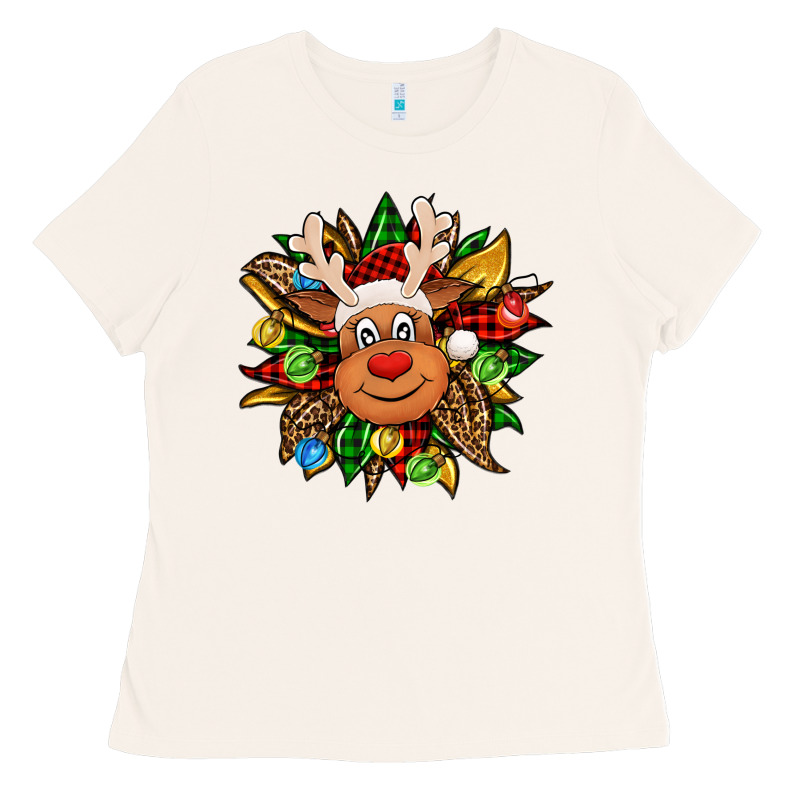 Christmas Reindeer Sunflower Ladies Tee by Jasminsmagicworld | Teevron