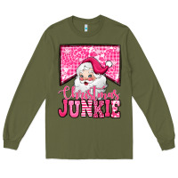 Army Green pink Christmas junkie Santa Claus Long Sleeve Tee - Jasminsmagicworld