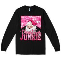 Black pink Christmas junkie Santa Claus Long Sleeve Tee - Jasminsmagicworld