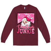 Burgundy pink Christmas junkie Santa Claus Long Sleeve Tee - Jasminsmagicworld