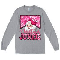 Heather Grey pink Christmas junkie Santa Claus Long Sleeve Tee - Jasminsmagicworld