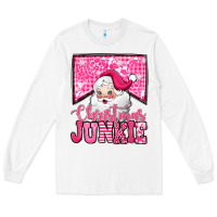 White pink Christmas junkie Santa Claus Long Sleeve Tee - Jasminsmagicworld
