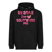 Black Thanks for tolerating me Valentine's Day Heavyweight Hoodie - FaDigitalArtStudio