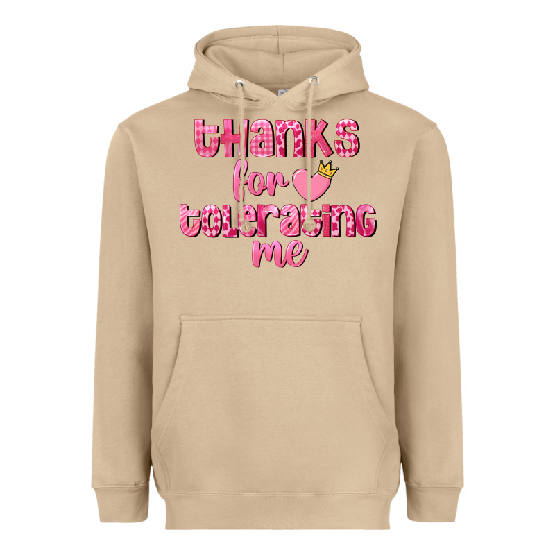Thanks For Tolerating Me Valentine's Day Heavyweight Hoodie by FaDigitalArtStudio | Teevron