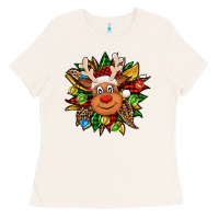 Bone Christmas reindeer sunflower Ladies Tee - Jasminsmagicworld