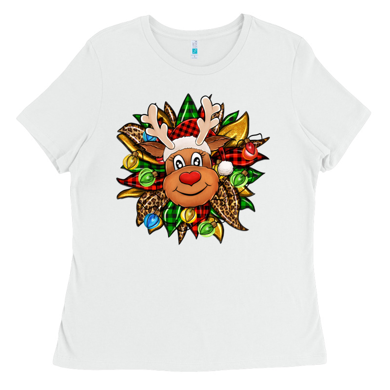 Christmas Reindeer Sunflower Ladies Tee by Jasminsmagicworld | Teevron