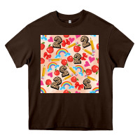 Chocolate Brown back to school seamless pattern 2 (3600x3600) Heavy Core Tee - AdoDesignShop