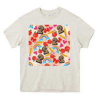Cream back to school seamless pattern 2 (3600x3600) Heavy Core Tee - AdoDesignShop