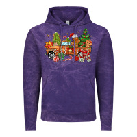 Cloud Purple christmas gingerbread truck Vintage Hoodie - MaliasSmallBusiness
