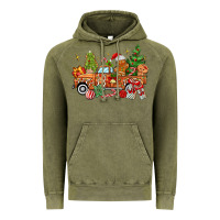 Vintage Olive christmas gingerbread truck Vintage Hoodie - MaliasSmallBusiness