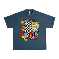 Midnight Navy retro autism awareness Urban Heavy Tee - JahusDesignShop
