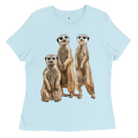 Baby Blue 3 meerkat Ladies Tee - LillyAllenDesigns