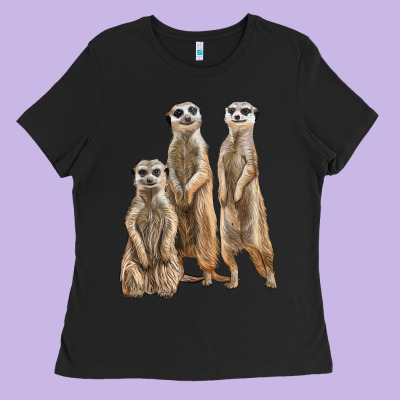 3 Meerkat Ladies Tee Designed By Lillyallendesigns
