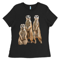 Black 3 meerkat Ladies Tee - LillyAllenDesigns