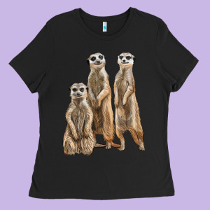 3 Meerkat Ladies Tee Designed By Lillyallendesigns