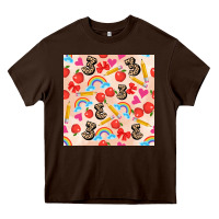 Chocolate Brown back to school seamless pattern 3 (3600x3600) Heavy Core Tee - AdoDesignShop