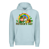 Blue Mist St. Patrick's Day Elf with elements Premium Hoodie - HowdyJamesFarm