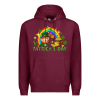 Burgundy St. Patrick's Day Elf with elements Premium Hoodie - HowdyJamesFarm