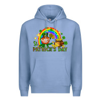 Colony Blue St. Patrick's Day Elf with elements Premium Hoodie - HowdyJamesFarm