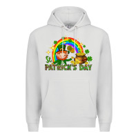Dove Grey St. Patrick's Day Elf with elements Premium Hoodie - HowdyJamesFarm