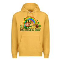 Mustard St. Patrick's Day Elf with elements Premium Hoodie - HowdyJamesFarm