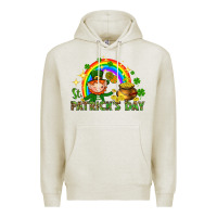 Oatmeal Heather St. Patrick's Day Elf with elements Premium Hoodie - HowdyJamesFarm