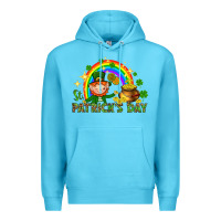 Ocean Blue St. Patrick's Day Elf with elements Premium Hoodie - HowdyJamesFarm