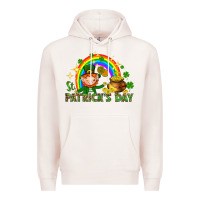 Pale Pink St. Patrick's Day Elf with elements Premium Hoodie - HowdyJamesFarm