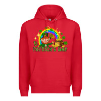 Red St. Patrick's Day Elf with elements Premium Hoodie - HowdyJamesFarm