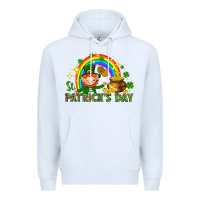 White St. Patrick's Day Elf with elements Premium Hoodie - HowdyJamesFarm