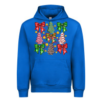 Cobalt Christmas Cake Bow Urban Hoodie - CowhideDigitalArt
