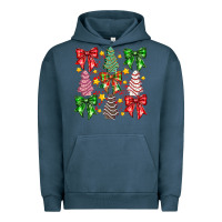 Pigment Midnight Navy Christmas Cake Bow Urban Hoodie - CowhideDigitalArt