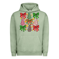 Pigment Oil Green Christmas Cake Bow Urban Hoodie - CowhideDigitalArt