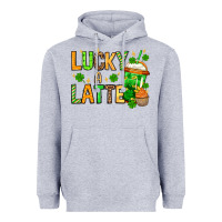 Heather Grey St. Patrick's Lucky a latte Heavyweight Hoodie - OliviaCreatesArt