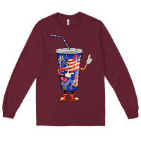 Burgundy 4th of july coca Long Sleeve Tee - BarkalooDesign