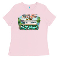 Bubblegum Pink escape to the unknown Ladies Tee - NancyCooperArtShop