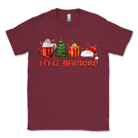 Burgundy feliz navidad Classic Tee - MaliasSmallBusiness