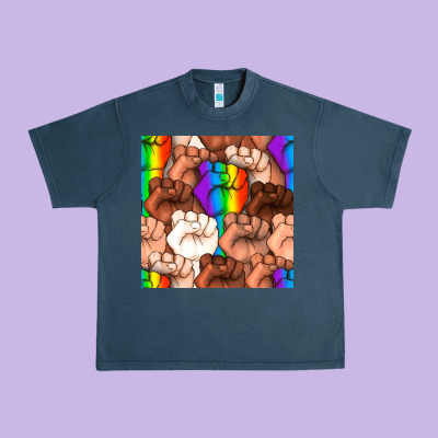 Pride Lgbtq Fists Seamless Pattern Urban Heavy Tee Designed By Bundleandbundleshop