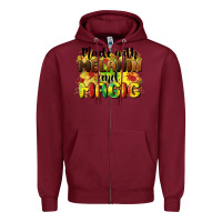 Burgundy made with melanin and magic Zipper Hoodie - CowGirlArtShop
