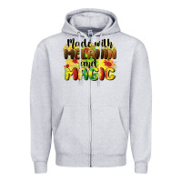 Heather Grey made with melanin and magic Zipper Hoodie - CowGirlArtShop