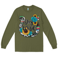 Army Green western stay wild horsesho Long Sleeve Tee - RanaPortraitStore