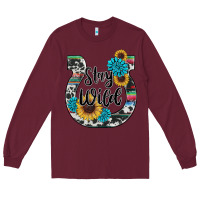 Burgundy western stay wild horsesho Long Sleeve Tee - RanaPortraitStore