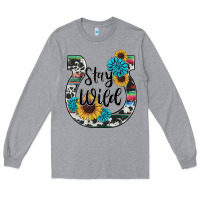 Heather Grey western stay wild horsesho Long Sleeve Tee - RanaPortraitStore