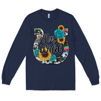 Navy western stay wild horsesho Long Sleeve Tee - RanaPortraitStore